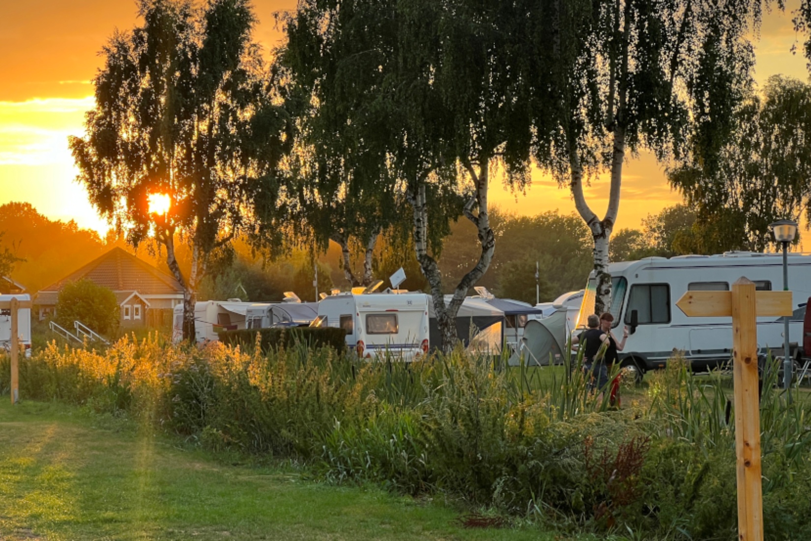 Sonnenuntergang auf Block 3 © Campingplatz Ostseequelle © © Campingplatz Ostseequelle