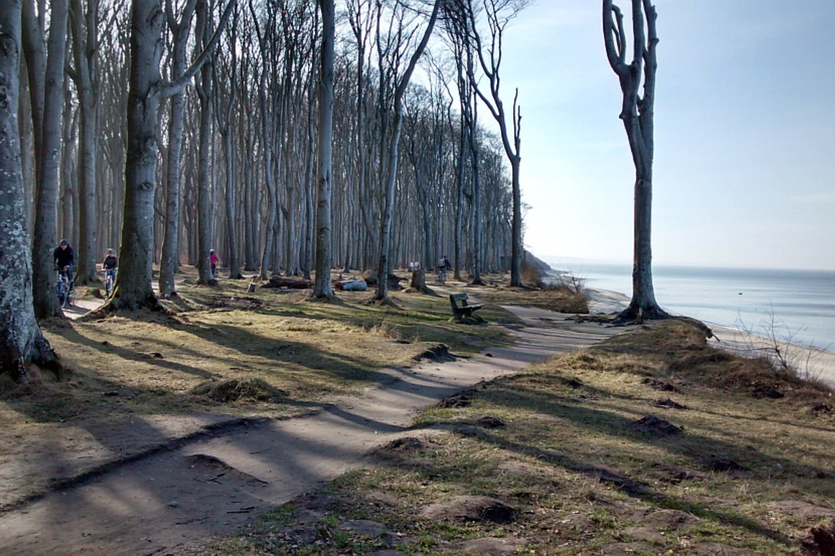 Ein Rad- und Wanderweg führt entlang der Steilküste durch den 